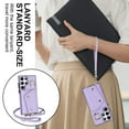thumbnail image 3 of Crossbody for Samsung Galaxy S24 Ultra Phone Case for Women, Wallet Case with Credit Card Holder Shoulder Strap & Wrist Lanyard Shockproof Purse Back Flip 360 Ring Holder Kickstand Case,Purple, 3 of 9