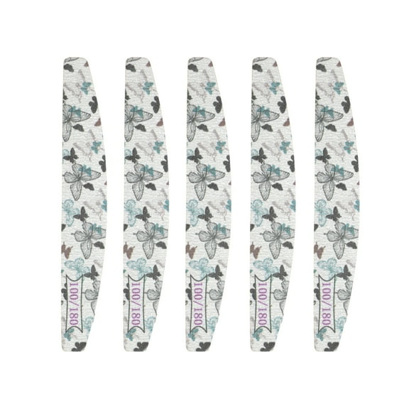 Unique Bargains 5 Pcs Half-moon HD-003 Nail Files Colorful