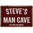 thumbnail image 1 of STEVE'S Man Cave Red Grunge Sign Metal 8x12 Decor 208120003230, 1 of 1
