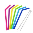 thumbnail image 4 of Injueey Feiqiong 2019, pajita para beber respetuosa con el medio ambiente, pajitas de silicona reutilizables coloridas + cepillo limpiador, juegos Mostrada 2 Injueey JJ18384-02, 4 of 6