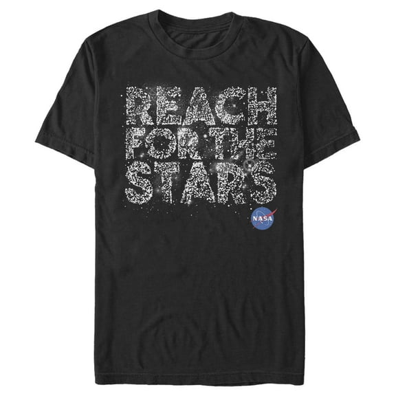 Men's NASA Reach For The Stars Bright Stars  Graphic Tee Black Large