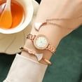 thumbnail image 3 of Reloj de pulsera de cuarzo para mujer, relojes de pulsera elegantes e impermeables a la moda para dama y niña, dorado, 3 of 5