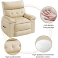 thumbnail image 6 of Twister.CK Oversized Electric Recliner Chair for Adults, PU Leather Rocker Recliner, 360 Degree Swivel Lounge Chair, Modern Massage Single Sofa Chair for Living Room Bedroom, Beige, 6 of 8