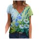 thumbnail image 1 of Moda Mujer Cuello en V Manga corta Impresión Jersey Blusas sueltas Tops Camiseta OAVQHLG3B Store lin121212, 1 of 4