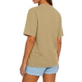 thumbnail image 4 of Lumtrix Womens 2026 Spring Summer Going Out Tops Casual Short Sleeve Crewneck Loose Fit Basic Oversized T Shirts Brown S, 4 of 4