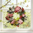 thumbnail image 2 of Vintage Spring Wreath Colorful Floral Decor 15.75 Inch Front Door Hanging with Artificial Flowers and Leaves for Porch Wall Garden Indoor Outdoor Home Decoration Year Round Decor, 2 of 9