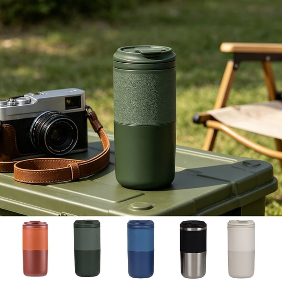 onlyliua 550ml Stainless Steel Insulated Travel Mug Double-Wall Vacuum Thermal Cup Direct-Drink Leak-Resistant Lid Portable Coffee Thermos for Office Car Camping Travel Gift