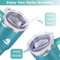 thumbnail image 5 of 40oz Ocean Nautical Anchor Stainless Steel Flip Straw Tumbler Spill Proof Travel Cup Double Wall Vacuum Insulated Coffee Mug with Top Handle, 5 of 6