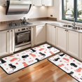 thumbnail image 3 of Cat and Heart White Pattern Anti Fatigue Kitchen Rugs Set Of 2, Non Slip Washable Decorative Floor Mats for Sink Laundry and Home Use, 17"x47", 3 of 5