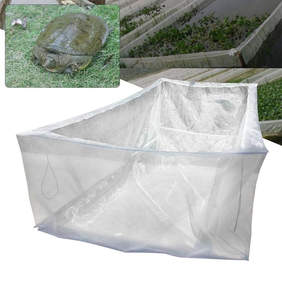 Fish Farming Culture Cage, 6.56ft Large Capacity PE Breeding Net with 0.1mm Fine Mesh & Zipper Top, Portable Aquaculture Cage for Fry, Shrimp, Crab, Turtle & Aquatic Breeding