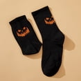 thumbnail image 3 of 8Pcs Pumpkin Socks Vertical Stripes Unisex Funny Personality Pattern Mid-top Polyester Warm Breathable Halloween Sock, 3 of 5