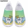 thumbnail image 1 of Zapatos planos informales con estampado de dientes de dibujos animados de Doginthehole para mujer, zapatos de malla transpirables y sin cordones, cómodos y livianos para enfermera, 1 of 5