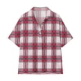 thumbnail image 5 of Guluxicc Polo Shirts for Women 3/4 Sleeve Plaid Trendy Tops Summer V Neck T Shirts Fashion Clothing, 5 of 7
