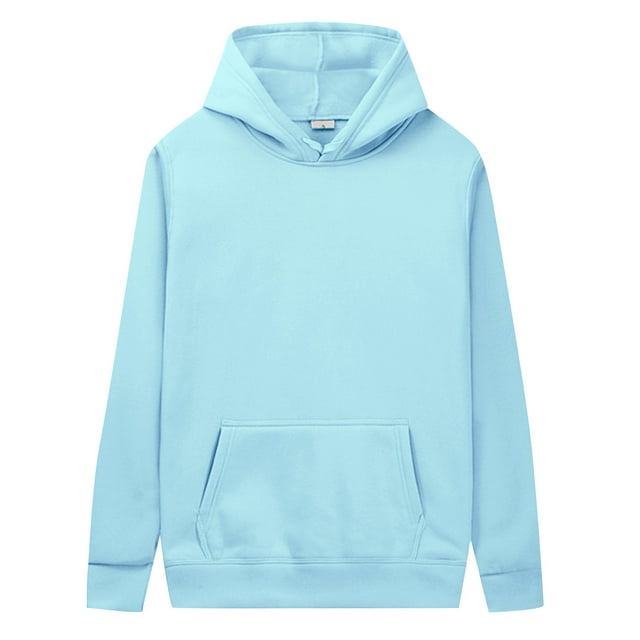 Mens Solid Color Matching Pocket Lace Up Hooded Pullover Sweater Coat Clothes Top