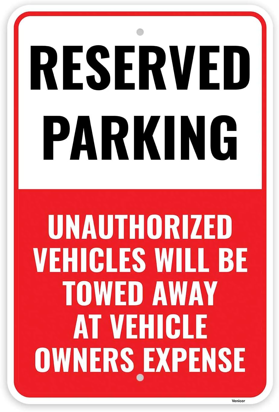 (2 Pack) Metal Tin Sign Reserved Parking Sign 8 x 12 Inches - Private Parking Only Sign Metal/Without a frame