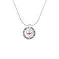 thumbnail image 2 of Delight Jewelry Heart with Red Crystal Heartbeat Silver-tone You Mean the World to Me Ring Necklace, 18", 2 of 4