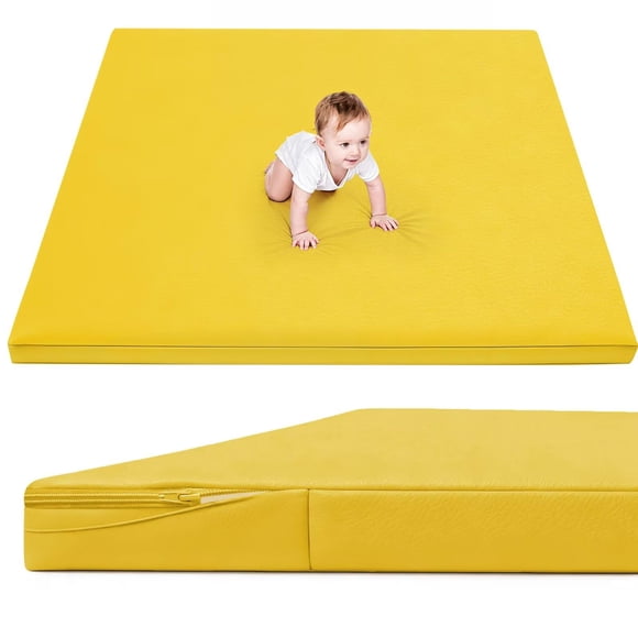 Alfombra de Juego para Bebé ILPEOD Amarilla Impermeable de 3.3 cm de Grosor