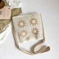 thumbnail image 5 of Hsqqdc Woven Flower Shoulder Bag, Large Capacity Knitted Hollow Tote for Summer Beach, 5 of 7
