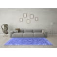 thumbnail image 3 of Ahgly Company Machine Washable Indoor Square Abstract Blue Modern Area Rugs, 4' Square, 3 of 4