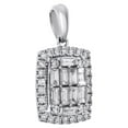 thumbnail image 2 of 14K White Gold Round & Baguette Diamond Rounded Rectangle Halo Pendant 1/2 CT., 2 of 5