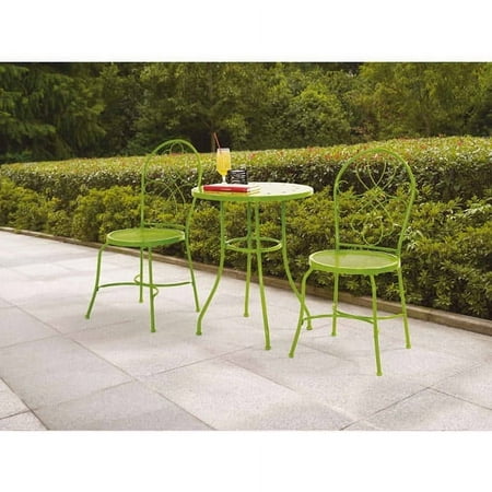 Mainstays Sugar Grove 3-Piece Patio Bistro Set, Green