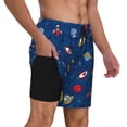 thumbnail image 2 of Fotbe Space Traje de Baño para Hombre – Shorts de Natación de Secado Rápido con Forro y Bolsillos-Medium, 2 of 6