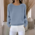 thumbnail image 5 of Lace Up Pullover Sweaters,Women's Crew Collar Tops,Long Sleeve Casual Knitwear for Soft Comfort 2026 Light Gray M, 5 of 6
