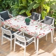 thumbnail image 2 of Valentine's Day Table Cloths for 4 Foot Rectangle Tables, Watercolor Love Floral Leaves Spring Patio Waterproof Elastic Fitted Tablecloths, Washable Rectangular Table Cover for Camping, 2 of 8