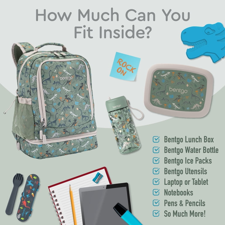 Bentgo Kids Prints 2-in-1 Backpack & Lunch Bag - Dino Fossils