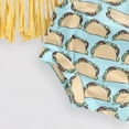 thumbnail image 6 of Xyant Toddler Baby Girl Summer Clothes If You Dont Like Tacos Im Nacho Type Romper Shorts Headband Set Infant Outfits (Yellow,12-18 Months), 6 of 7