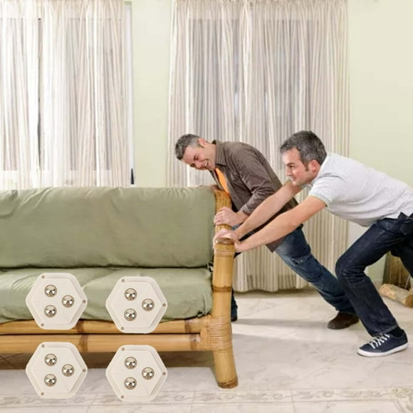 Conjunto de correderos para muebles de alta resistencia de 4 con deslizamiento suave de 360 grados para mover electrodomésticos, papeleras y cajas de almacenamiento