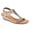 Metallic Taupe, variant on Women Open Toe Low Wedge Heels T-Strap Padded Sole Ankle Strap Sandals Casual Dress Summer Beach Shoes Size 12 Brown