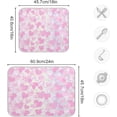 thumbnail image 3 of FREEAMG Dish Drying Mat Pink Love Hearts Kitchen Dish Pads Super Absorbent Microfiber Dish Drying Rack Pads Safe Heat-resistant Kitchen Counter Mat,18x24 Inch, 3 of 7