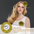 thumbnail image 4 of Uxcell Silk Satin Flower Brooch Pin Large Peony Floral Lapel Pin for Women Yellowish-Green, 4 of 7