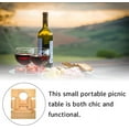 thumbnail image 2 of Portable Wooden Folding Picnic Beach Table with Glass Holder  Square, 2 of 10