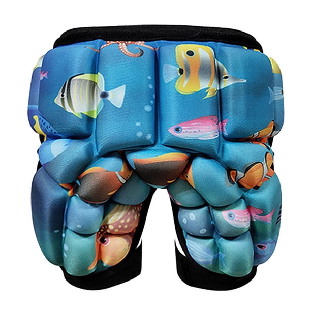Pantalones Cortos Acolchados Con Protección 3D Para Cadera Pantalones Cortos Para Niños Niño Niños Niñas - Talla inconfundible - tres Disponibles Azul DYNWAVEMX Pantalones cortos protectores acolchados de EVA