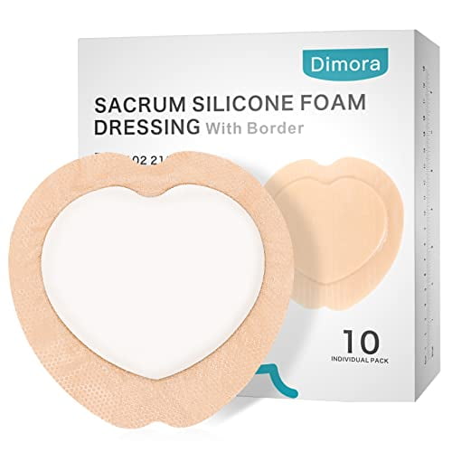 Dimora 10 Pack Wound Dressing Sacrum Foam Bandages Silicone Adhesive