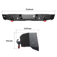 thumbnail image 4 of TIOYAR Compatible with 1999-2000-2001-2002-2003-2004-2005-2006 Chevy Silverado 1500 Rear Bumper Textured Black Steel with Lights and D-rings, 4 of 6