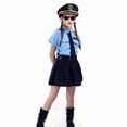 thumbnail image 3 of 5pcs Female Police Costume for Kids, Role Play Dress-Up Set for 3 - 10 Years Old-Blue, 3 of 4