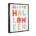 thumbnail image 4 of Stupell Industries Pastel Happy Halloween Text Whimsical Pumpkin Motif Graphic Art Metallic Gold Floating Framed Canvas Print Wall Art, Design by Jess Baskin, 4 of 5