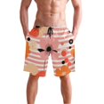 thumbnail image 4 of Dailycode Men's Quick Dry Swim Trunks Beach Shorts Casual Summer Board Shorts with Pockets, Poppy Flowers and Stripes, 4 of 8