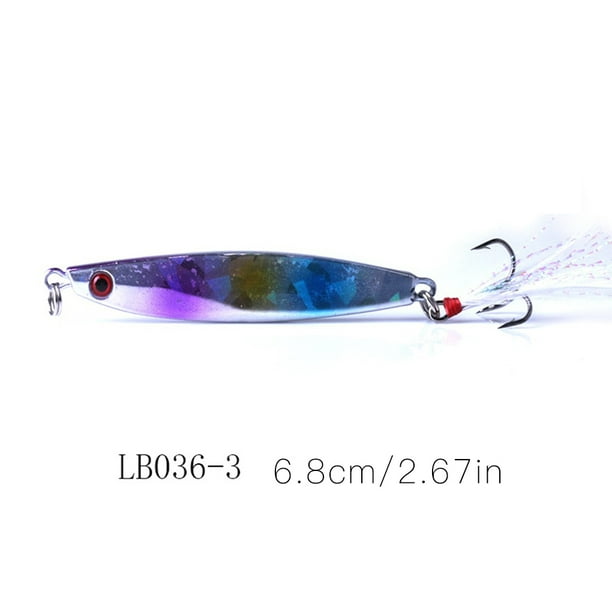 5pcs Metal Plate Lure Bait with Claw Hook Baitcasting Fishing 3D Eyes Jig  Bait Fishing Tackle, 30g 