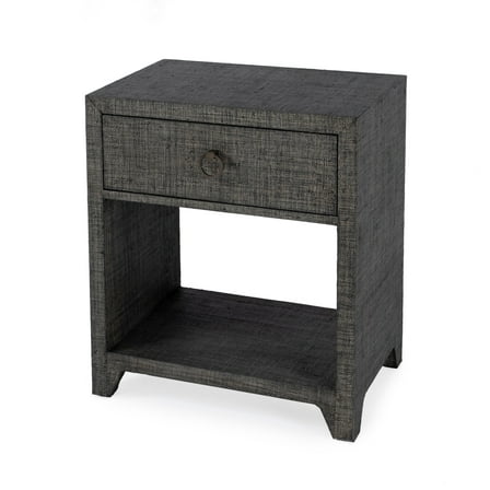 Butler Specialty Company Bar Harbor Raffia 1 Drawer Nightstand - Charcoal