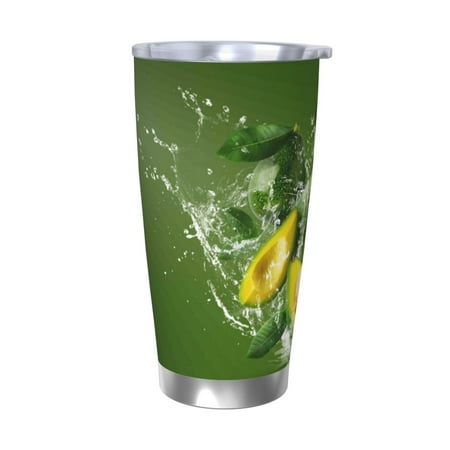 

Salouo Friut Avocado Print 20oz Tumbler with Lid Stainless Steel Vacuum Insulated Tumbler Durable Insulated Coffee Mug Thermal Cup with Splash Proof Sliding Lid-Without Straw