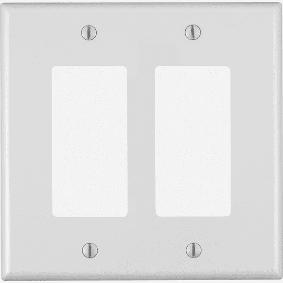 Leviton 2-Gang Wallplate — Decora® Rocker-Style Design in White — UL Listed for US Residential Electrical Code Compliance, Drop-in NEC-Standard Wiring