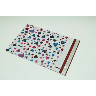 200 Bags 100 10x13 Blue Hearts,100 9x12 Pink Designer Poly Mailers Envelopes