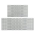thumbnail image 1 of Stylish & Durable 2-Piece Black Boho Kitchen Rug Mat Set - Non-Slip, Washable, Designed for Floors - Brings Luxury and Elegance to your Kitchen Decor, 1 of 7