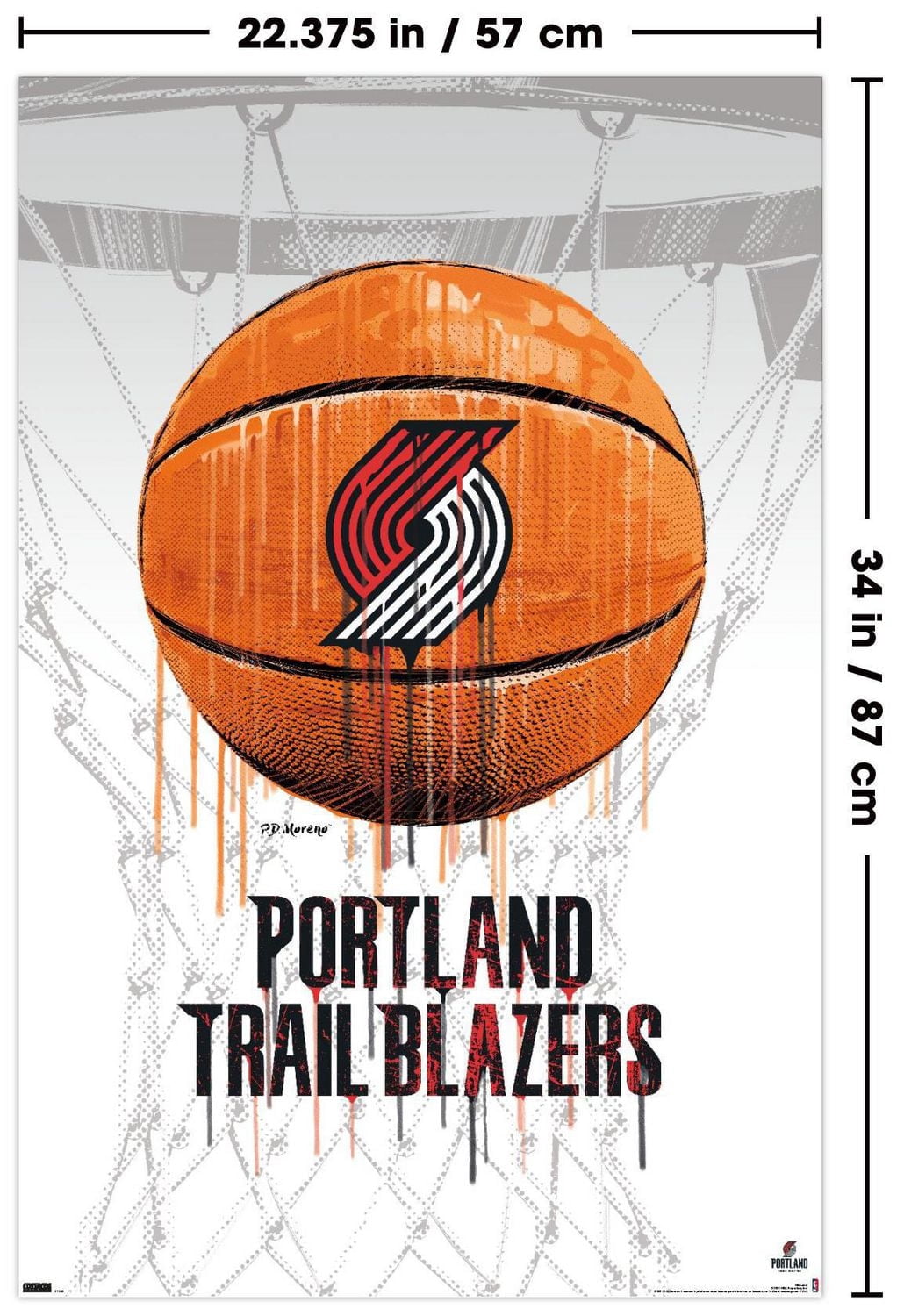 NBA Portland Trail Blazers - Drip Basketball 21 Wall Poster, 22.375" x 34"