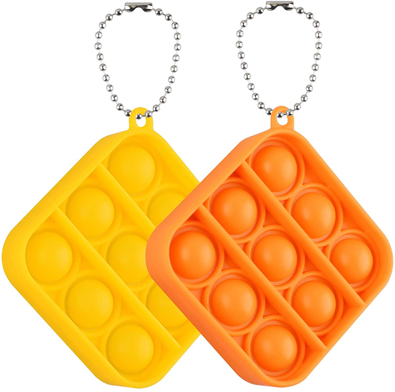 2 Pack Small Simple Pop Bubbles Fidget It Keychain Stress Relief Hand Toys For K 