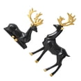thumbnail image 2 of Wosthever 2 pack/lot añadir encanto a casa estatua de ciervo hecha a mano para decoración elegante artesanías hechas a mano resina Decoración del hogar negro L, 2 of 6